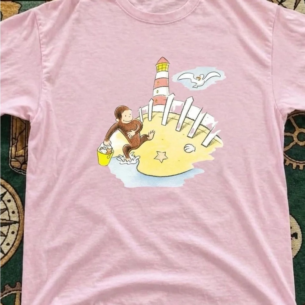 Pink Curious George Graphic Tee